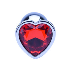 Precious Metals Heart Shaped Butt Plug-Silver